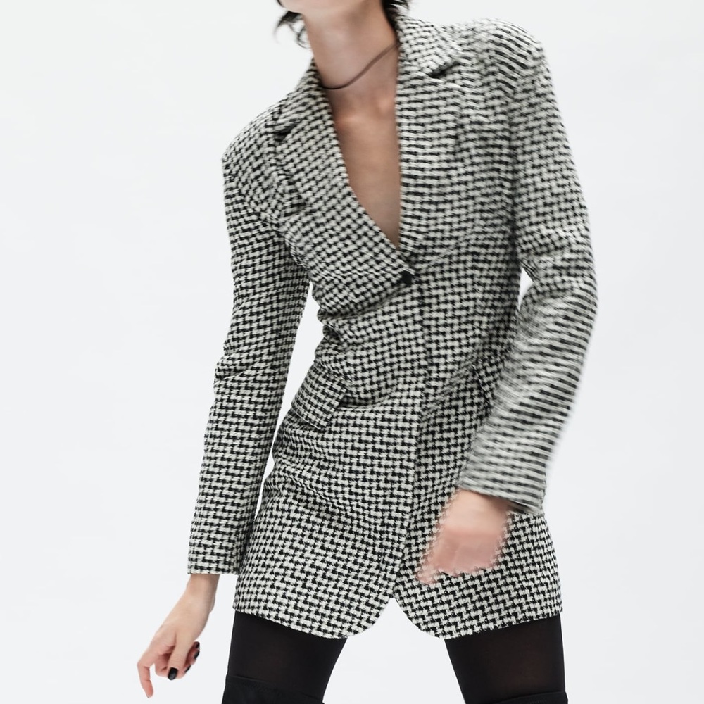 Houndstooth blazer dress